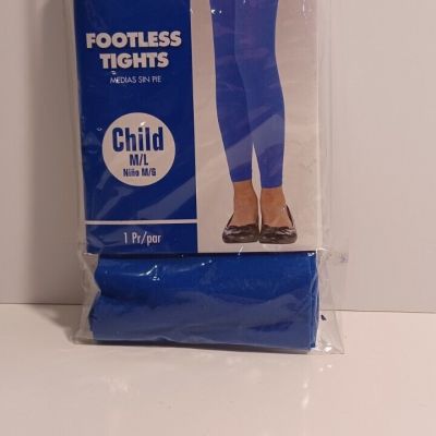 FOOTLESS TIGHTS - Blue Child Size M/L, NEW